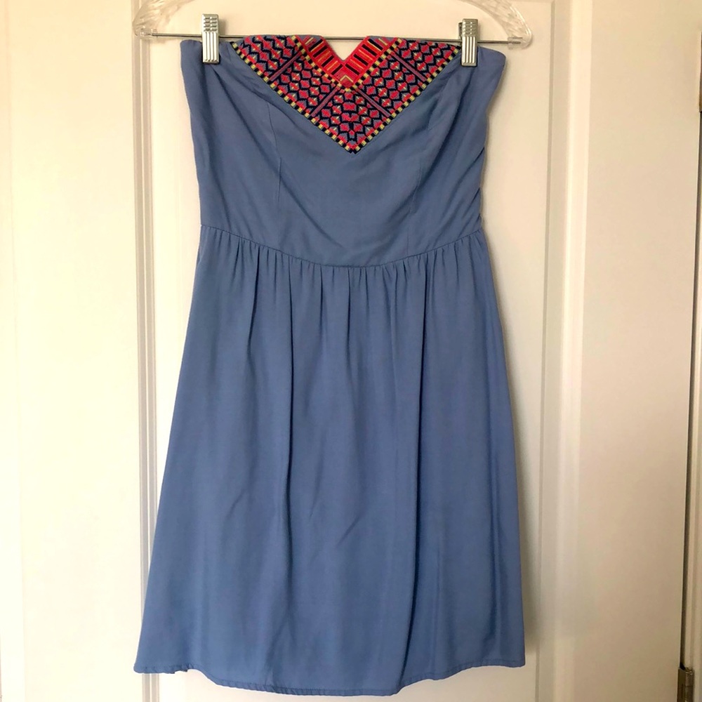 Miami strapless embroidered dress
